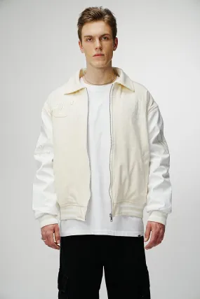 Airdrop Racer Varsity Jacket - Timeless Cream