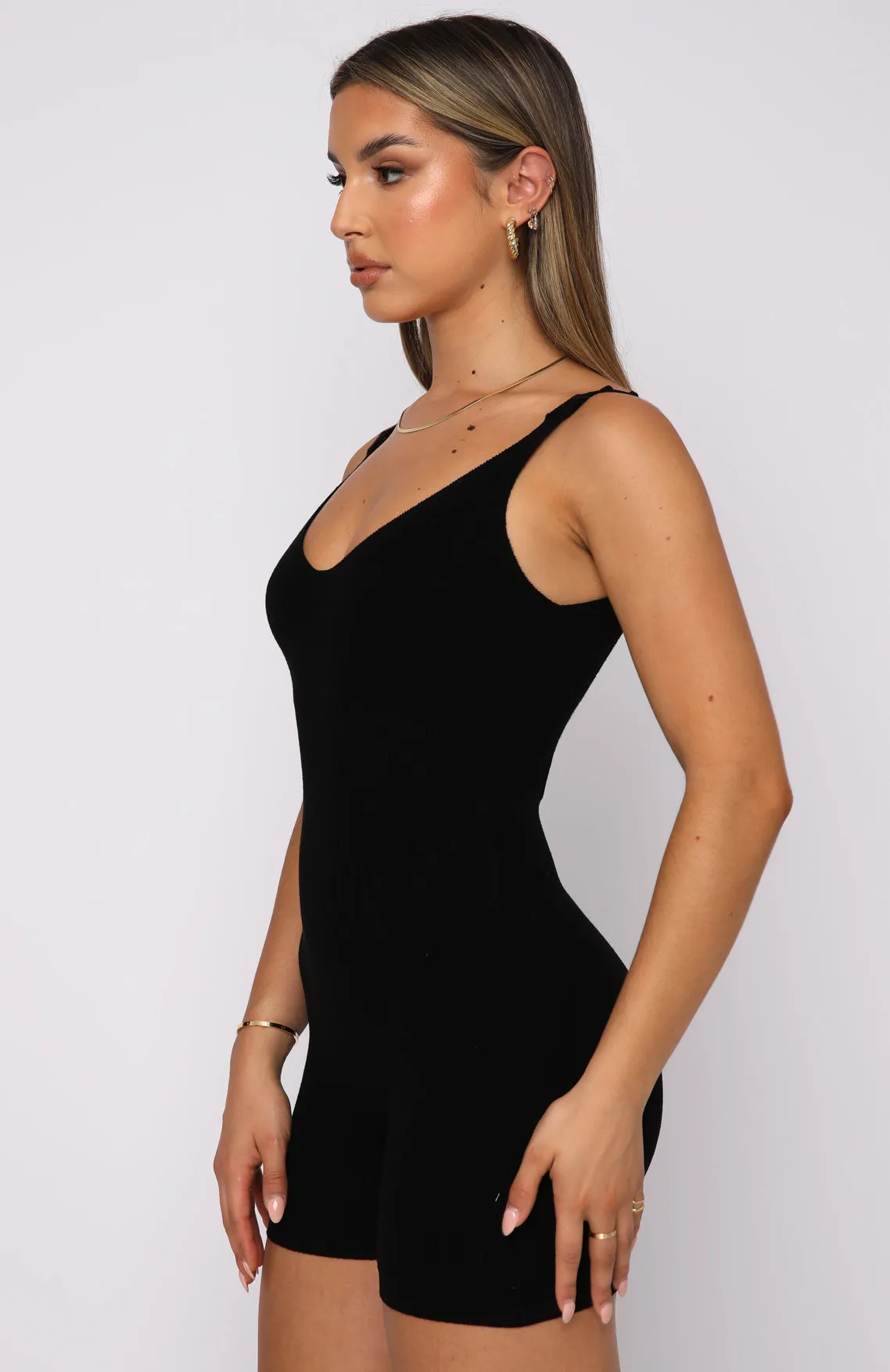 Always Loyal Knit Playsuit Black