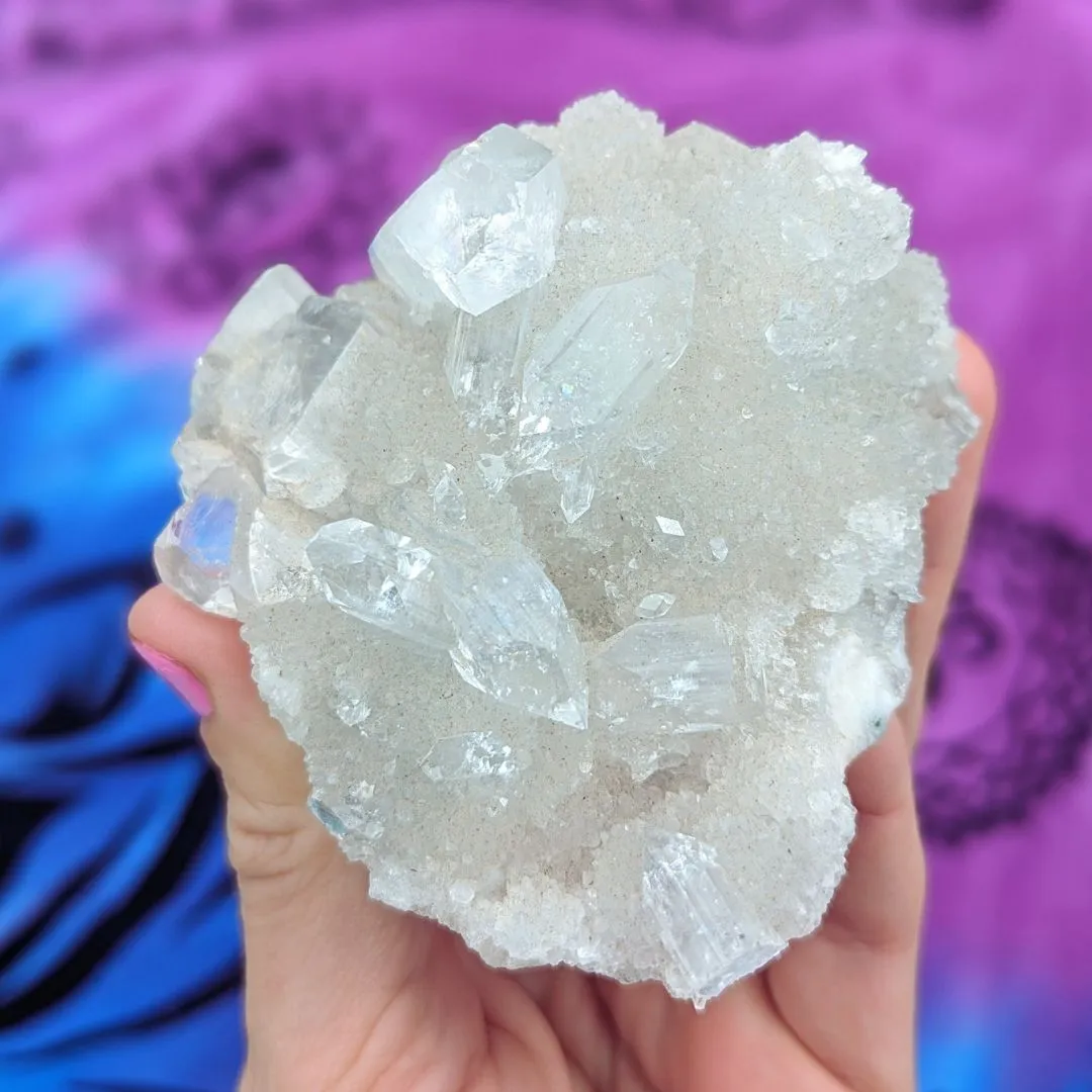 Amazing Apophyllite Cluster with Rainbows! A Tucson Gem Show Unique Find!