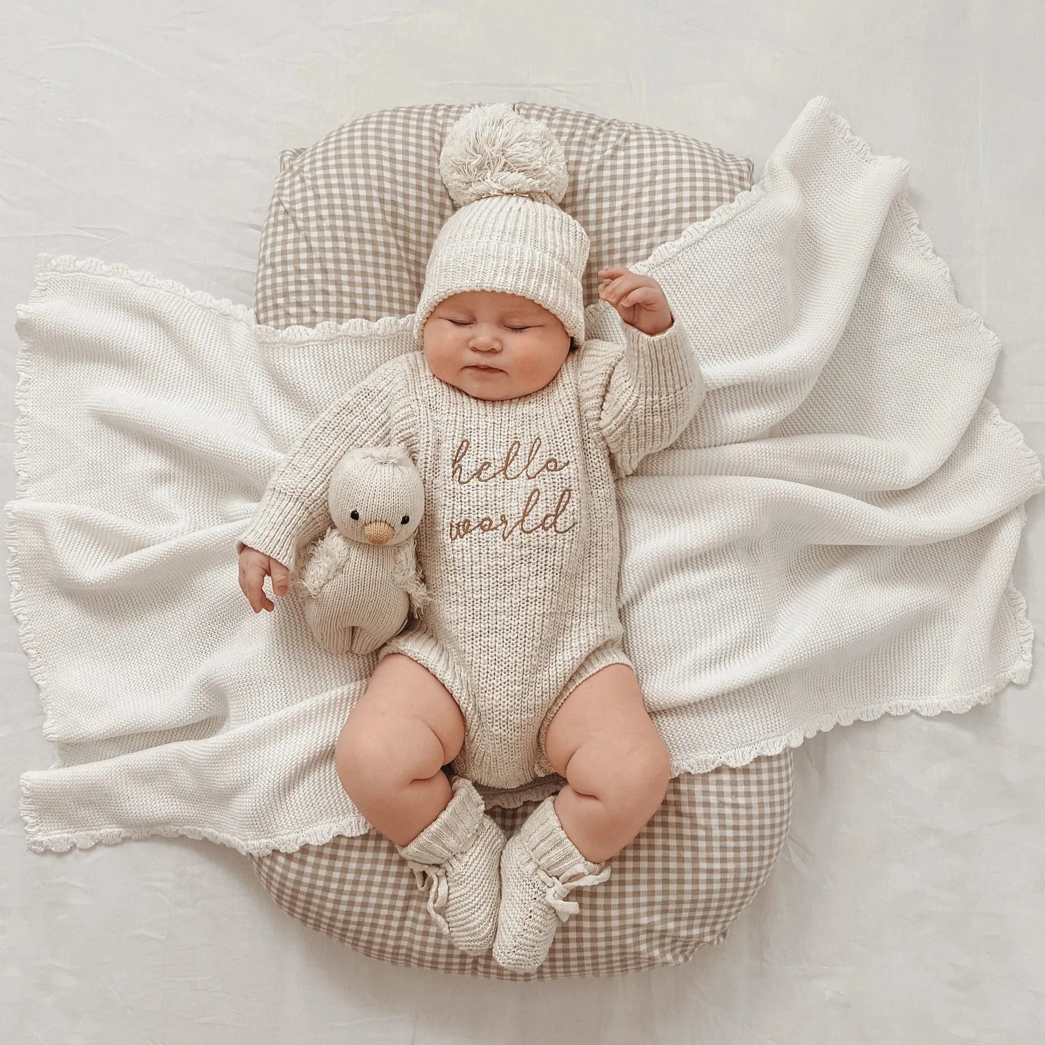 Announcement Bundle - 'Hello World' Chunky Knit Set