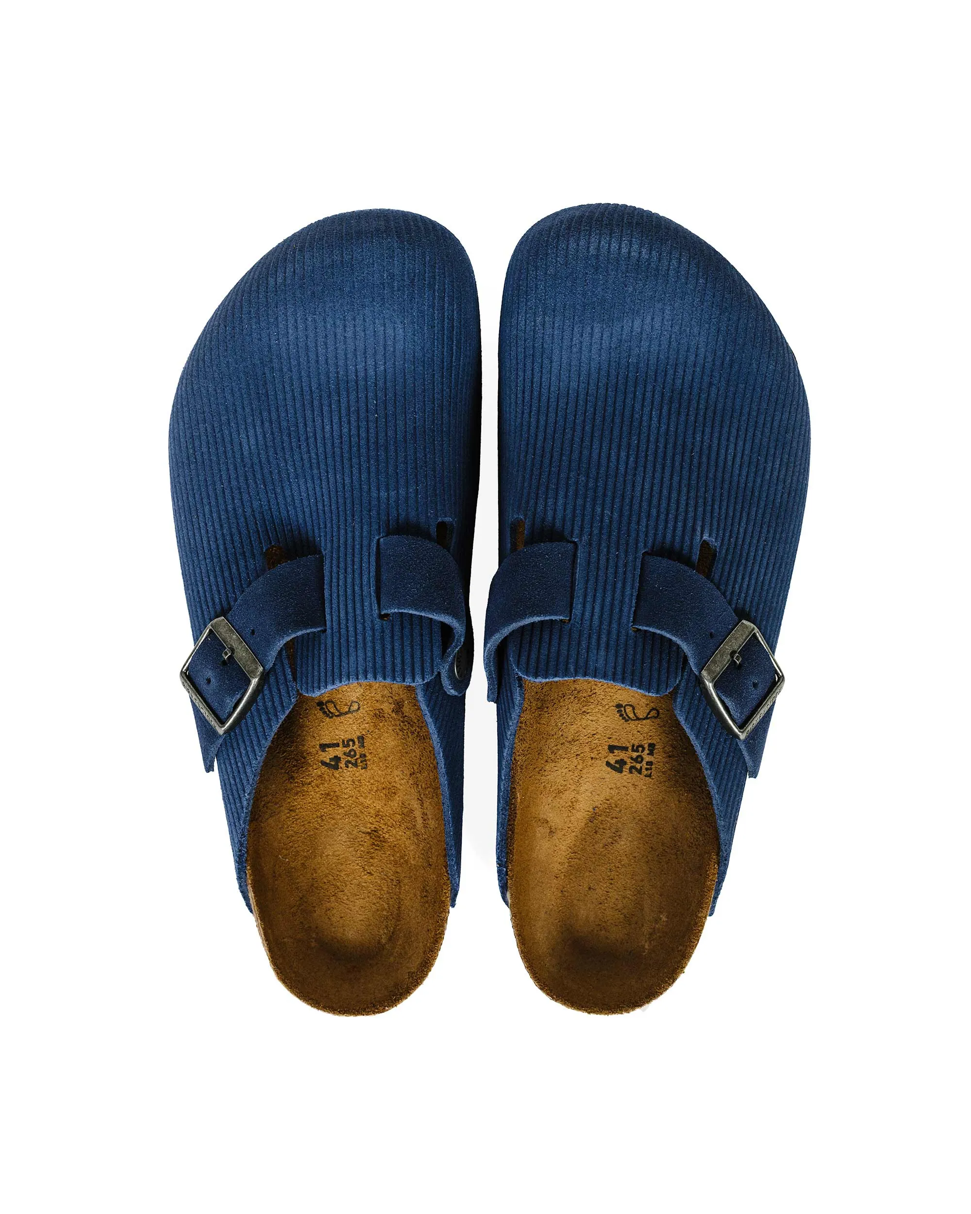 Birkenstock Boston Indigo Blue Suede Corduroy