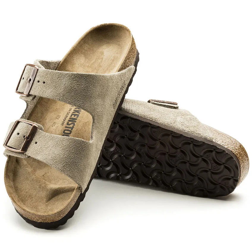 Birkenstock UNISEX Arizona Suede Leather (Taupe - Wide Fit)