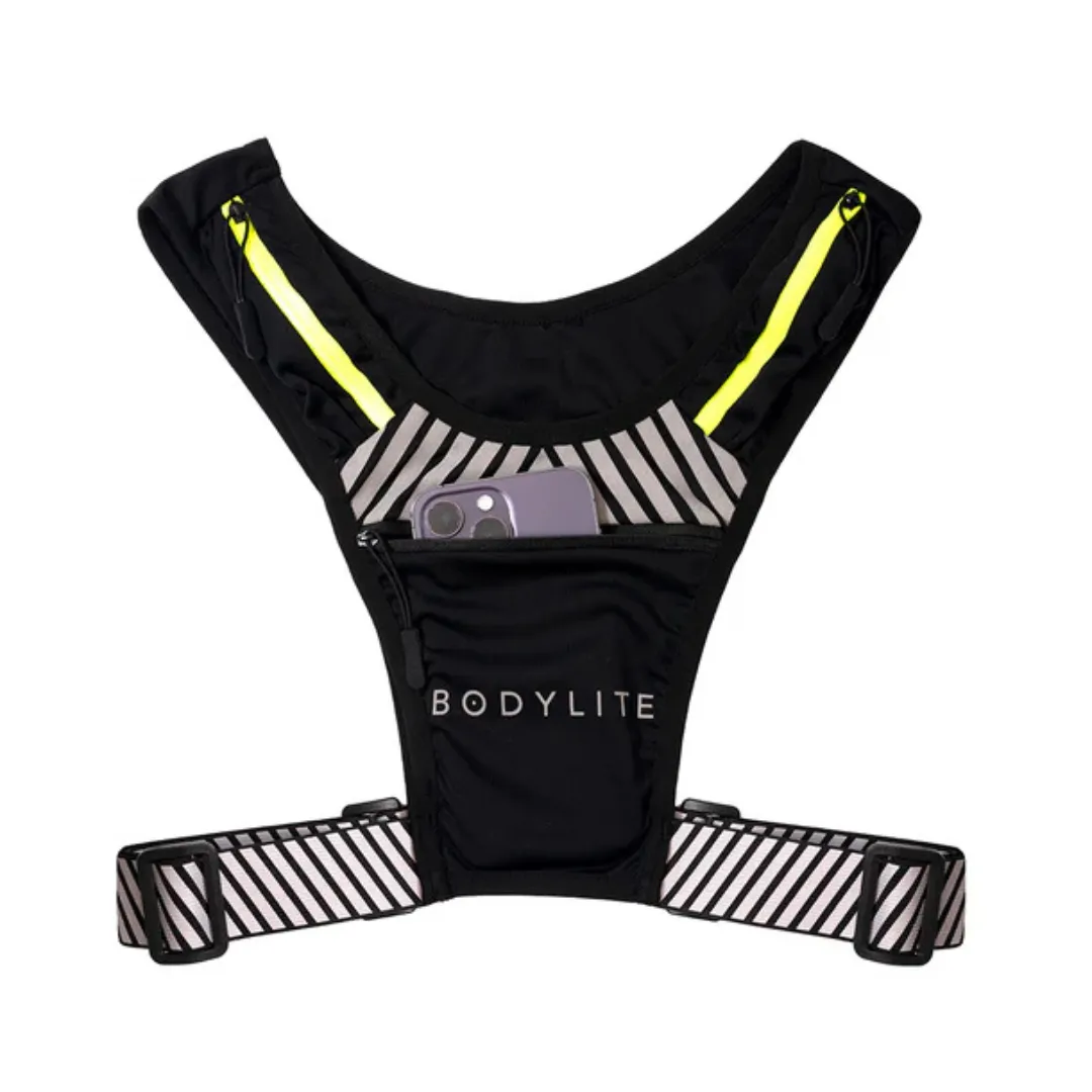 Bodylite Gear Unisex Reflective Phone Holder Vest (Black)