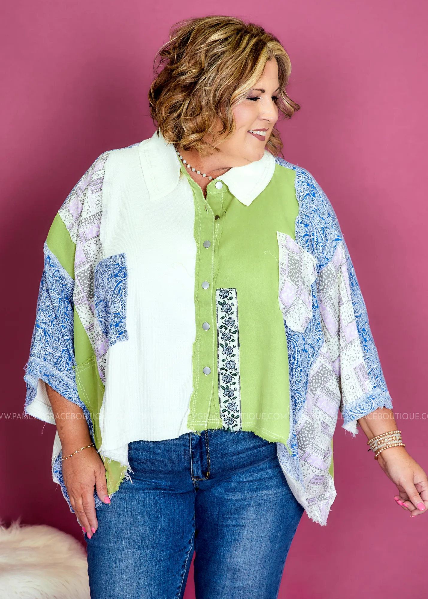 Boho Life Top - Blue/Green