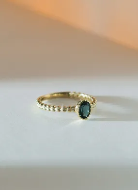 Caes london blue topaz ring 14k gold