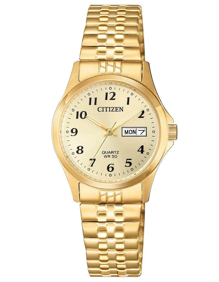 Citizen Quartz Womens Watch - Gold-Tone - Day/Date - Expandable Band