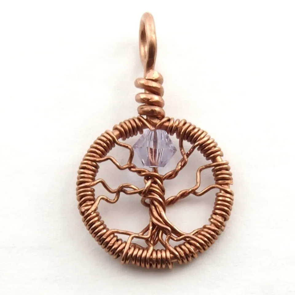 Delicate Alexandrite Crystal Tree of Life Pendant ~ June Birthstone