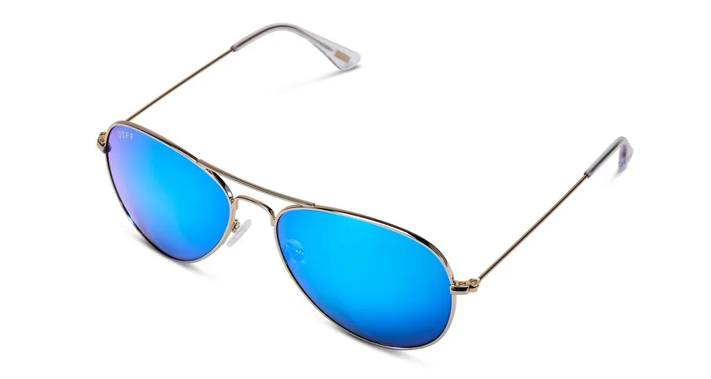 Diff Eyewear Cruz Aviator Sunglasses Gold Blue