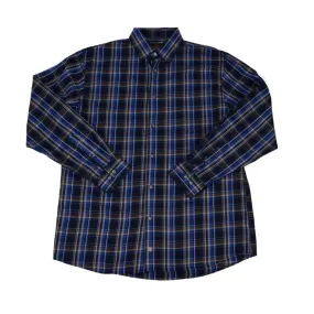 'FX Fusion' Men's Plaid Button Down - Royal / Brown / Black