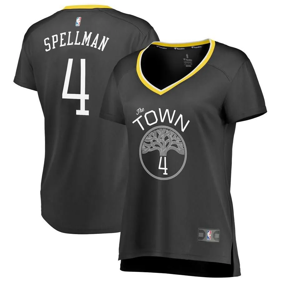 Golden State Warriors Omari Spellman Fanatics Branded Replica Fast Break Statement Jersey Womens - Black | Ireland A9697G2