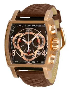 INVICTA S1 Rally Mens Watch - Rose Gold-Tone- Chronograph - Date - Brown Leather