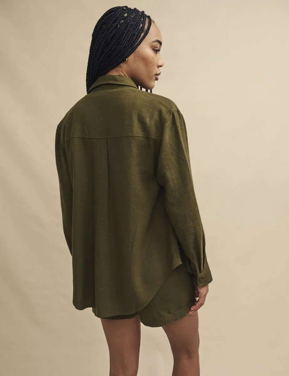 Khaki Green Oversized Shirt