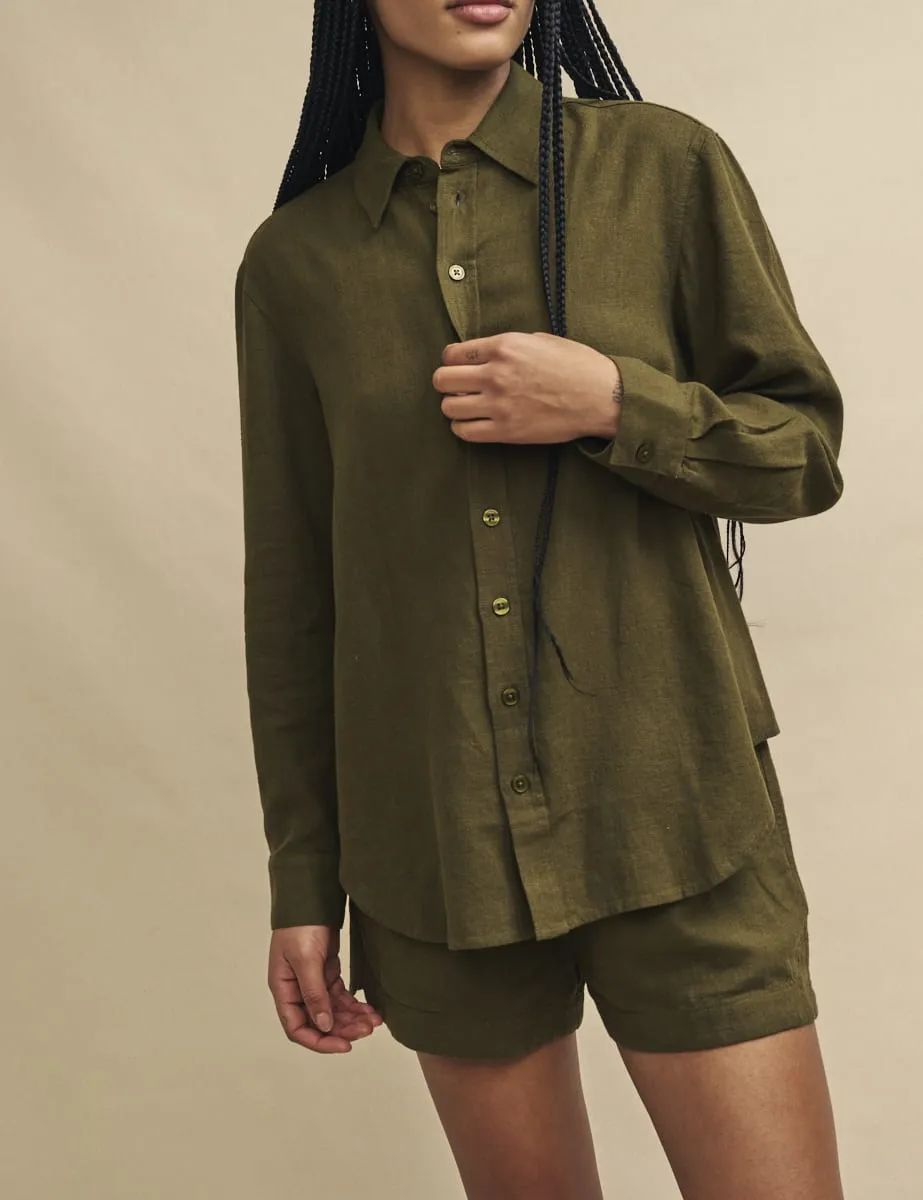 Khaki Green Oversized Shirt