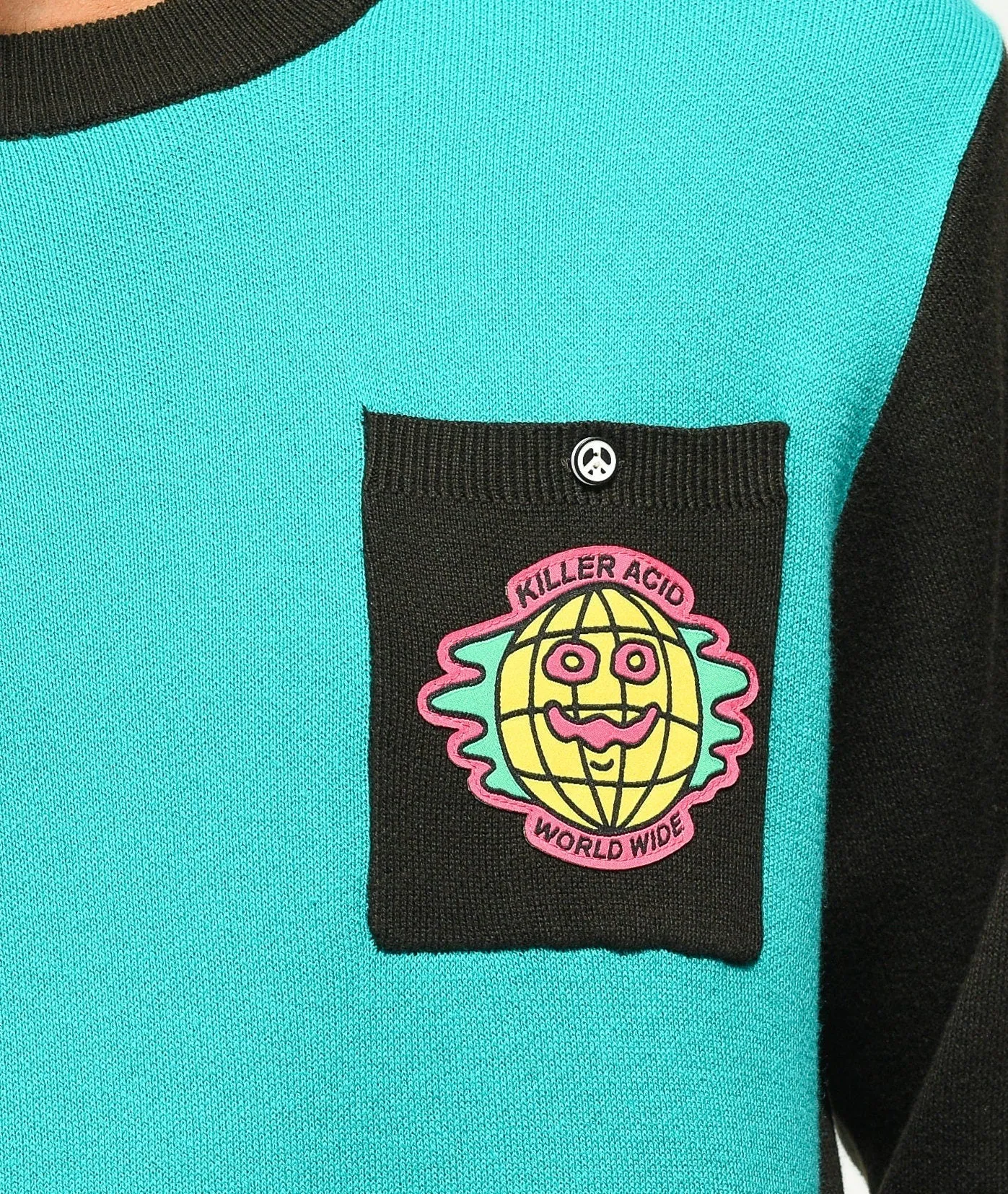 Killer Acid x The Bindle Conspiracy World Wide Teal & Black Sweater