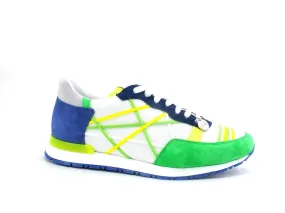 L4K3 Mr. Big Old School Sneaker Fluo Bianco Verde Blu F51-OLD