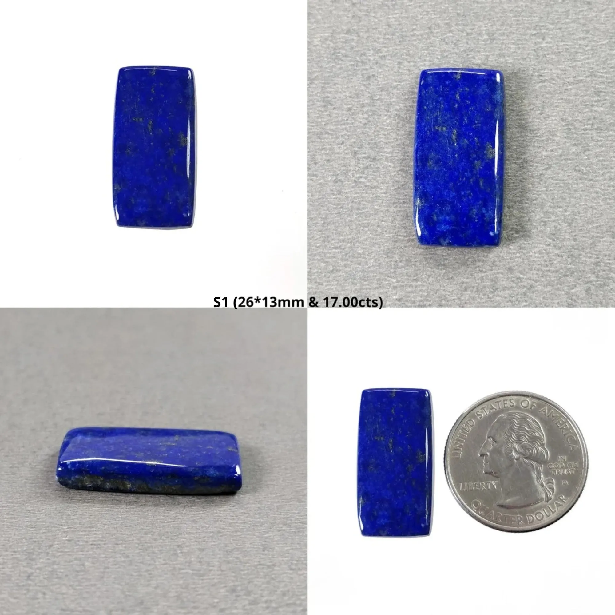 Lapis Lazuli Gemstone Cabochon Checker Cut & Flat Slices : Natural Untreated Blue Lapis Hexagon Cushion And Briolette Oval Shape