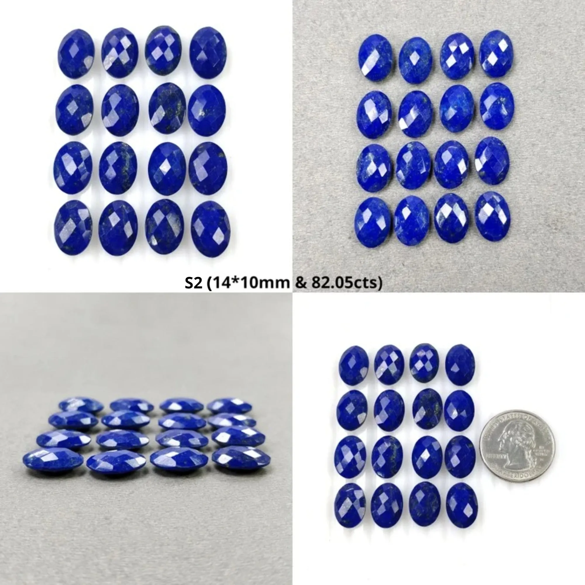 Lapis Lazuli Gemstone Cabochon Checker Cut & Flat Slices : Natural Untreated Blue Lapis Hexagon Cushion And Briolette Oval Shape