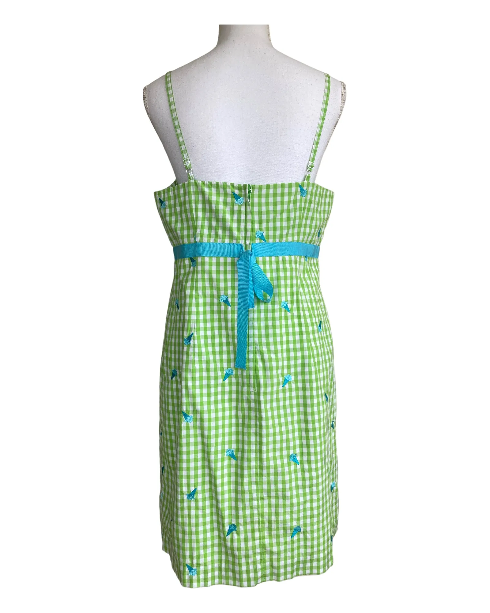 Lilly Pulitzer Green Check Ice Cream Dress, 10