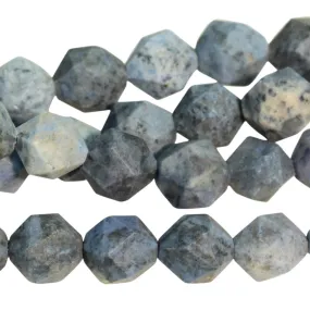 MATTE Dumortierite 8mm Star Cut Round - 15-16 Inch