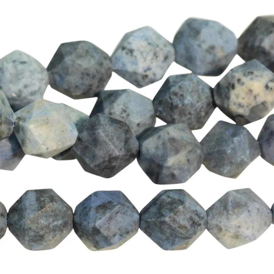 MATTE Dumortierite 8mm Star Cut Round - 15-16 Inch