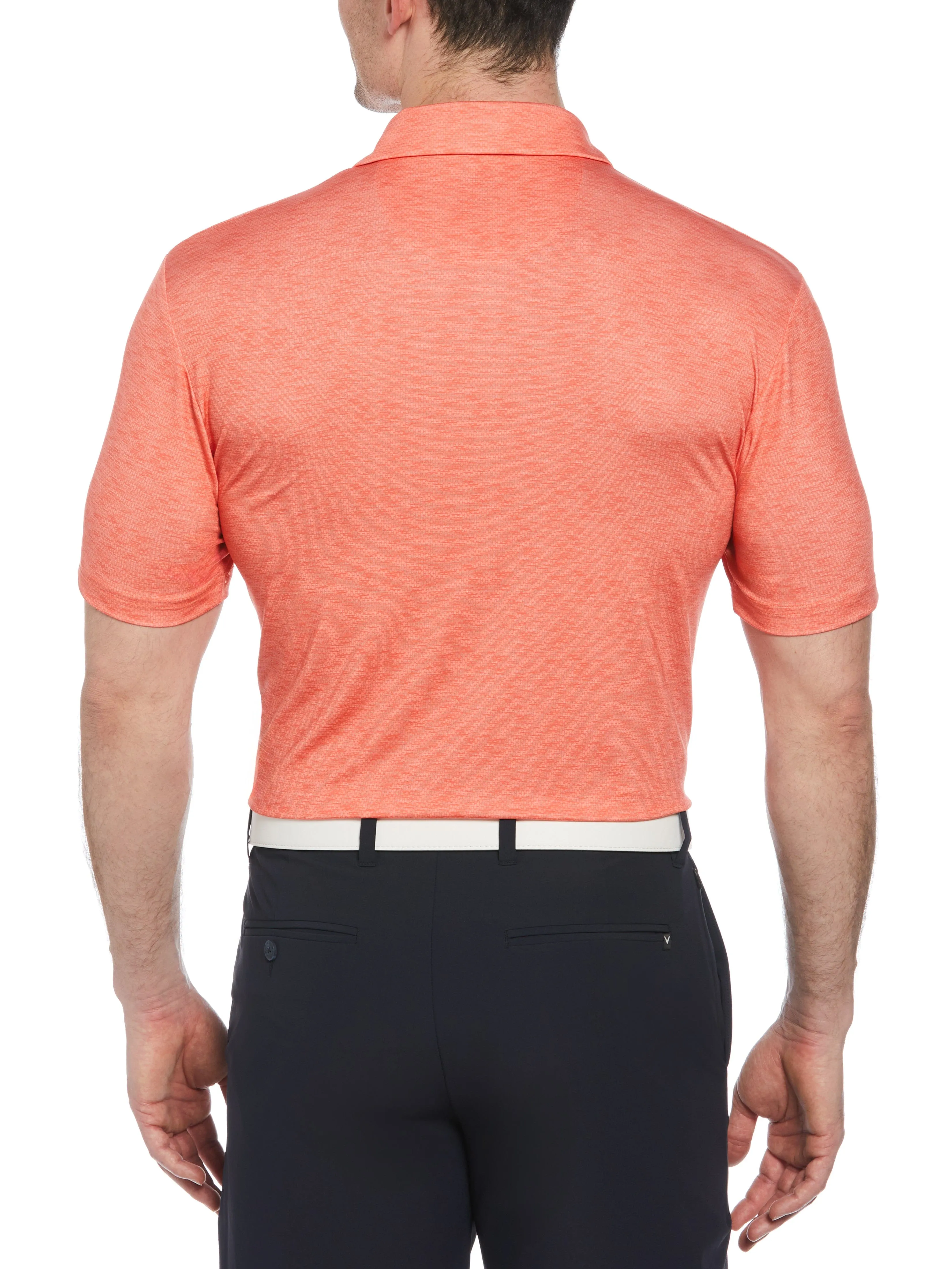 Mens Color Block Pattern Golf Polo