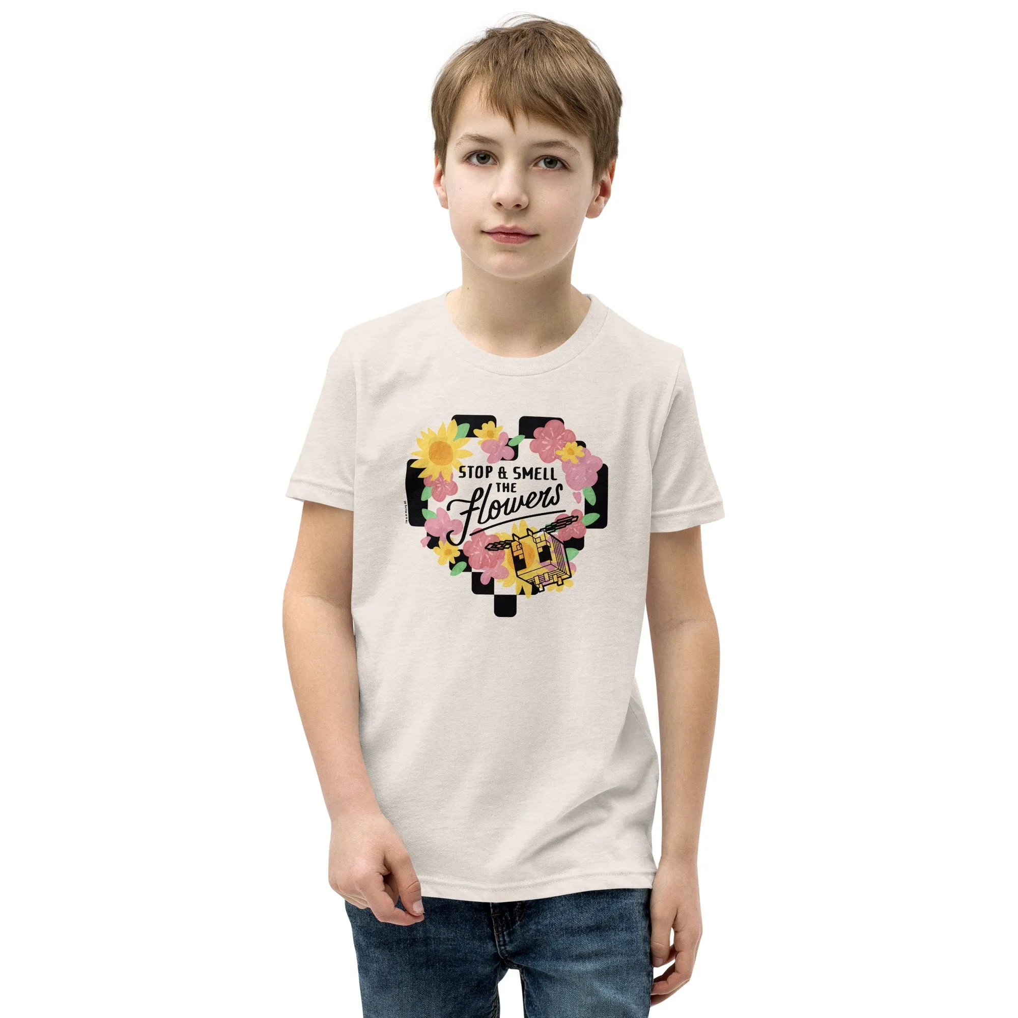 Minecraft Stop & Smell The Flowers Kids Premium T-Shirt