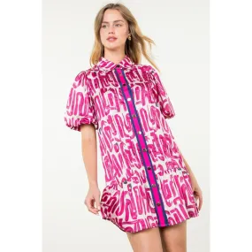 Nadine Button Up Print THML Dress