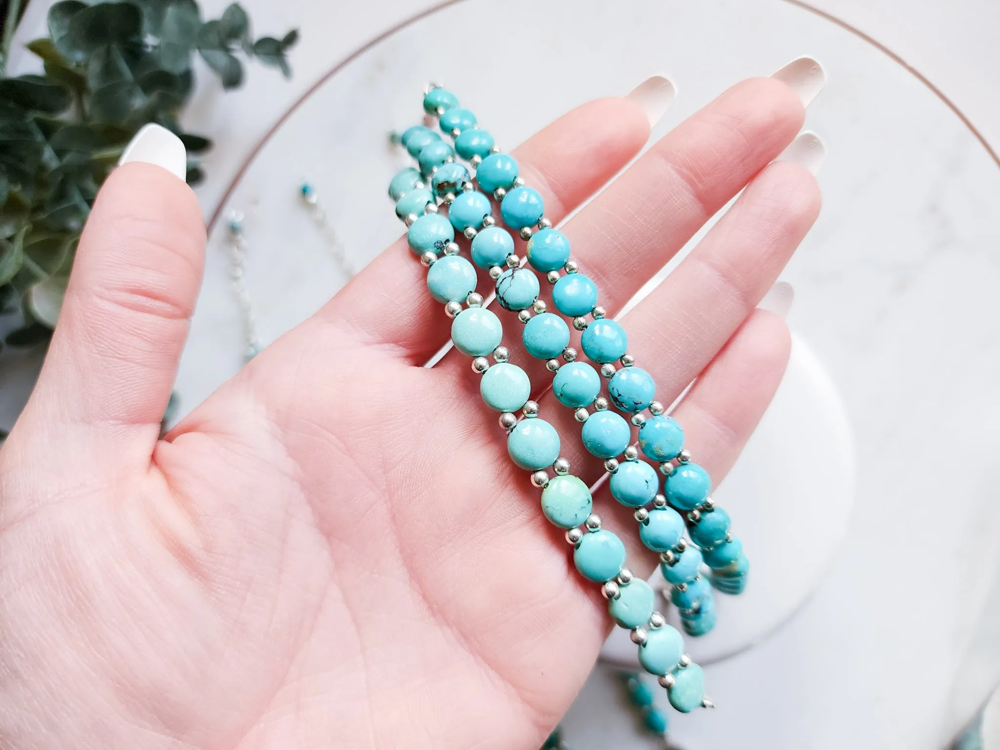 Natural Turquoise Sterling Bracelet