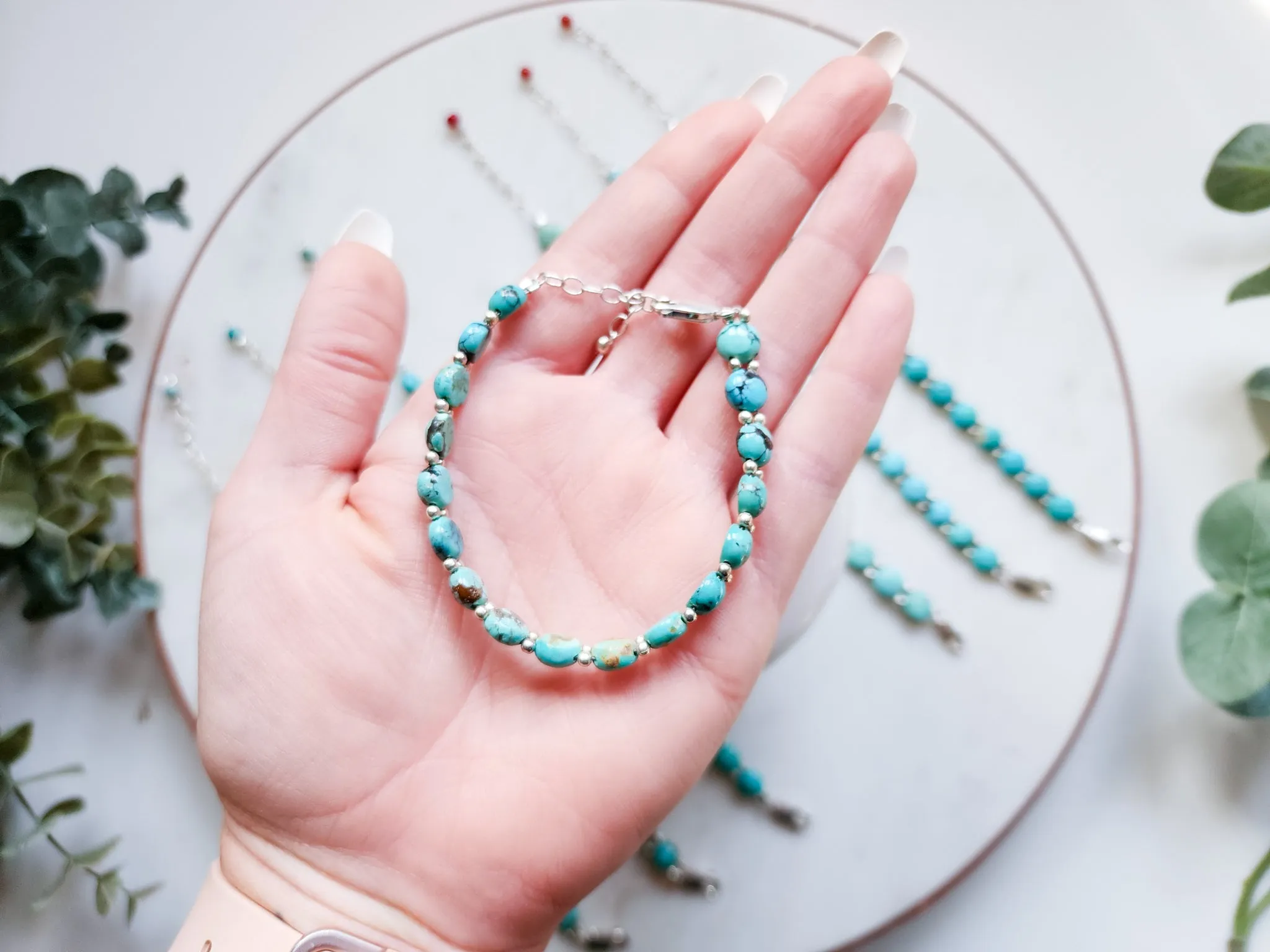 Natural Turquoise Sterling Bracelet