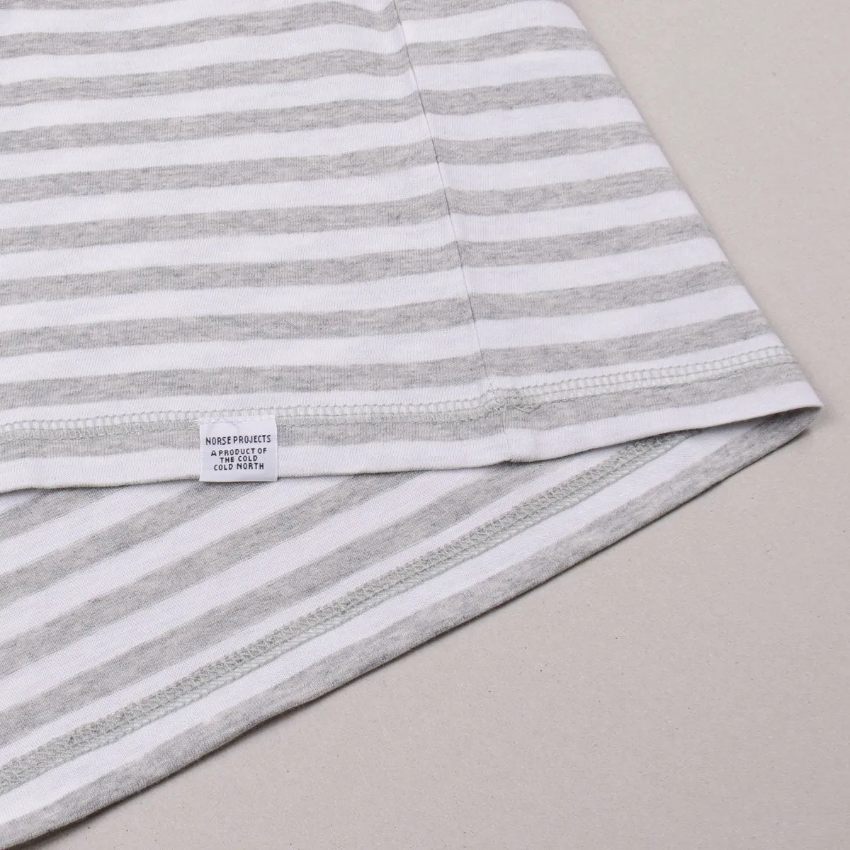 Norse Projects - Niels Classic Stripe T-shirt - Light Grey Melange