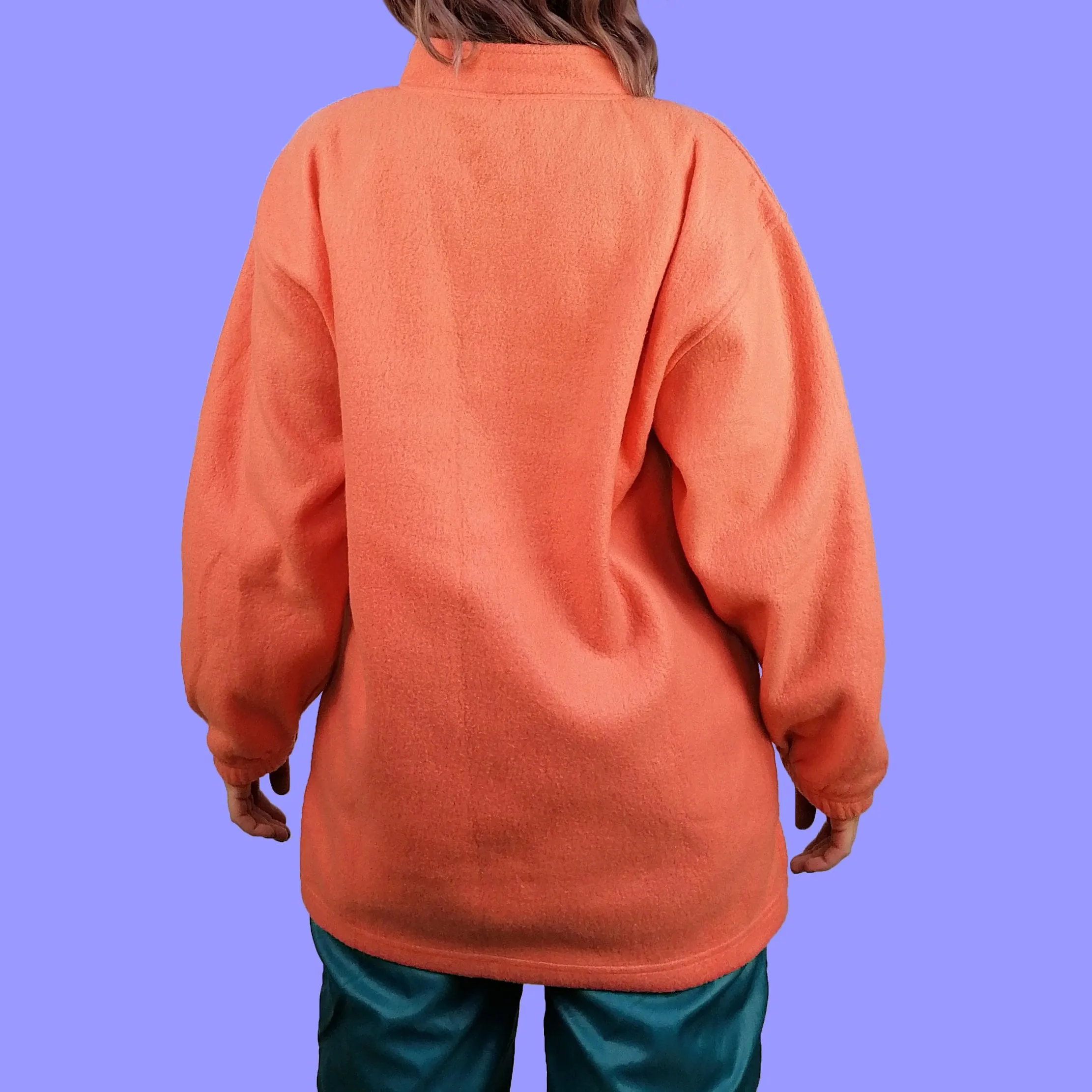 Orange Fleece Thermal Sweater High Neck - size S-M