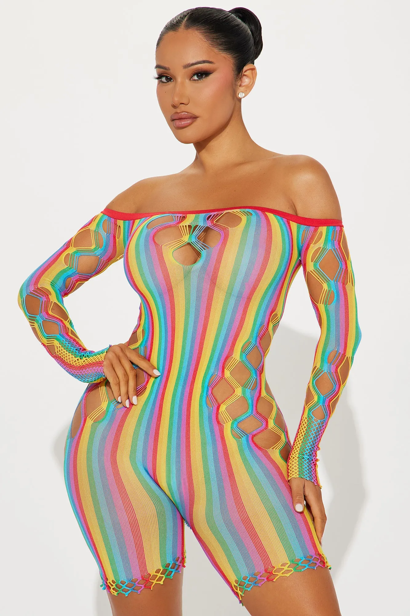 Ready For The Night Seamless Romper - Multi Color