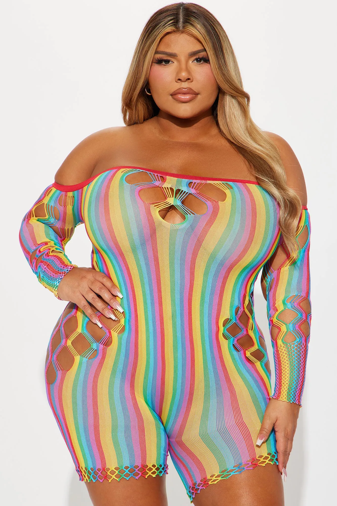 Ready For The Night Seamless Romper - Multi Color