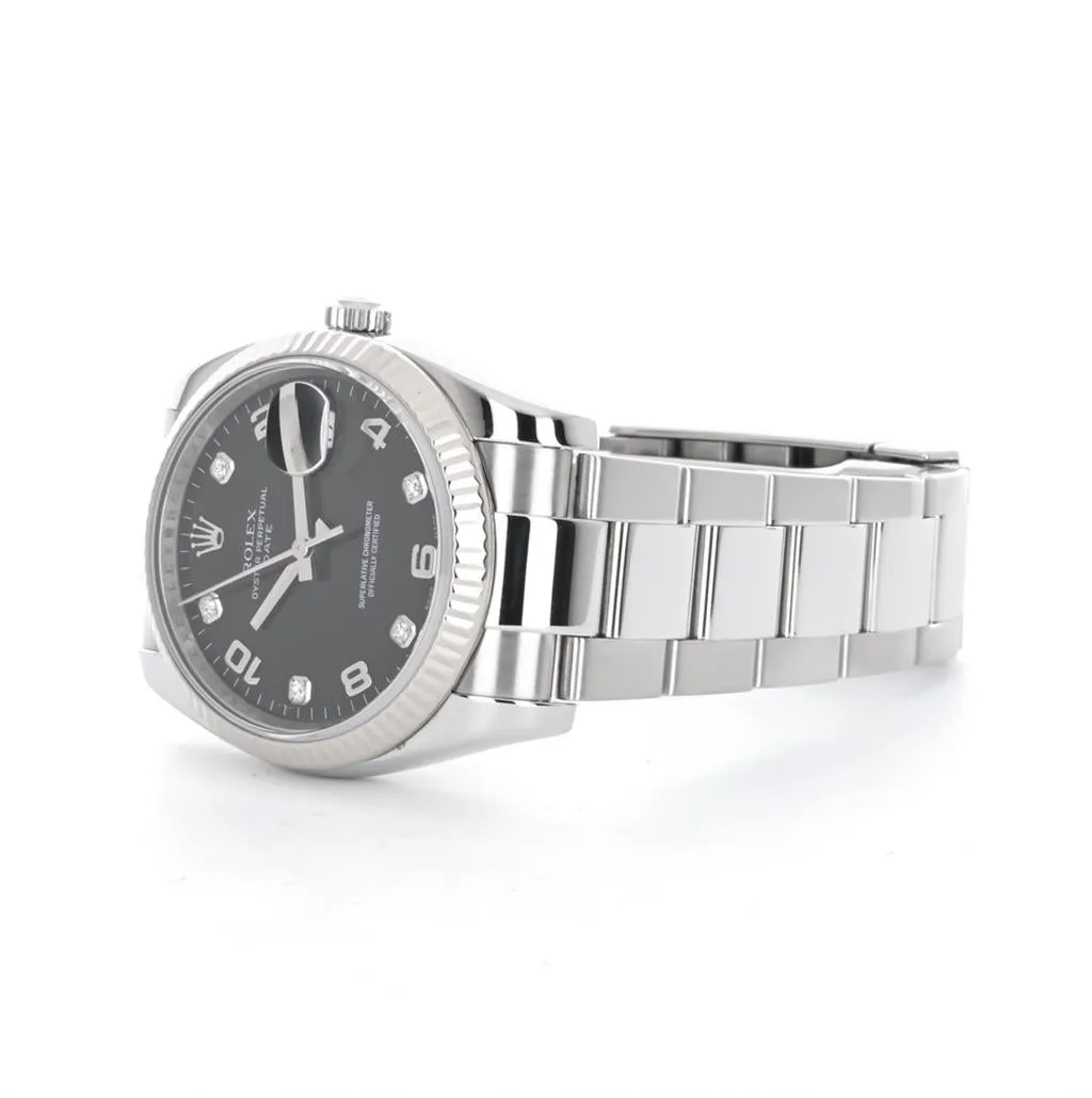 Rolex | 34mm Date Stainless Steel Diamond Watch - 115234