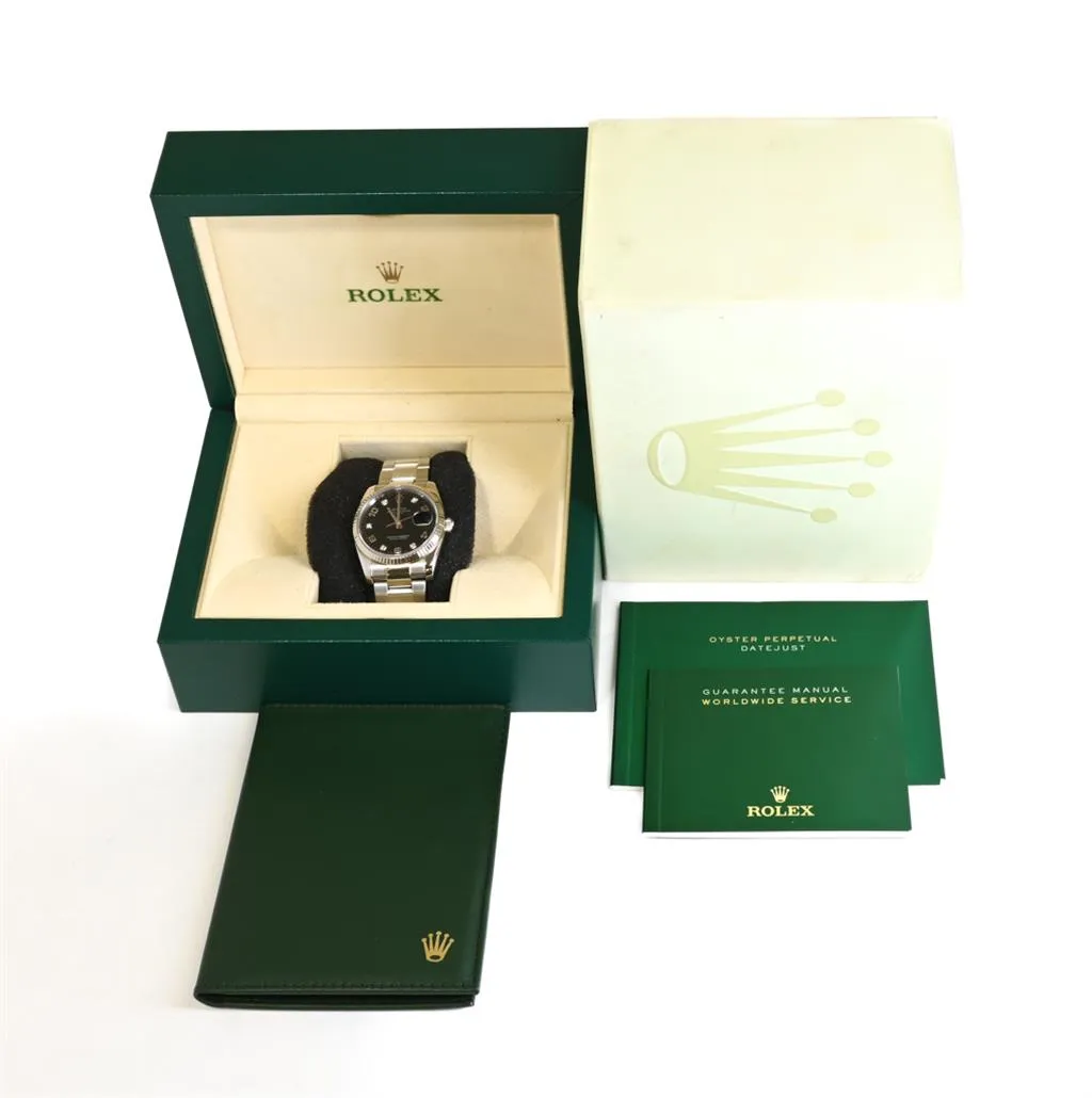 Rolex | 34mm Date Stainless Steel Diamond Watch - 115234