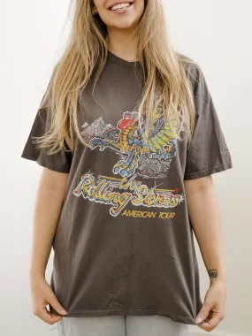 Rolling Stones American Dragon Tour Charcoal Thrifted Distressed Tee