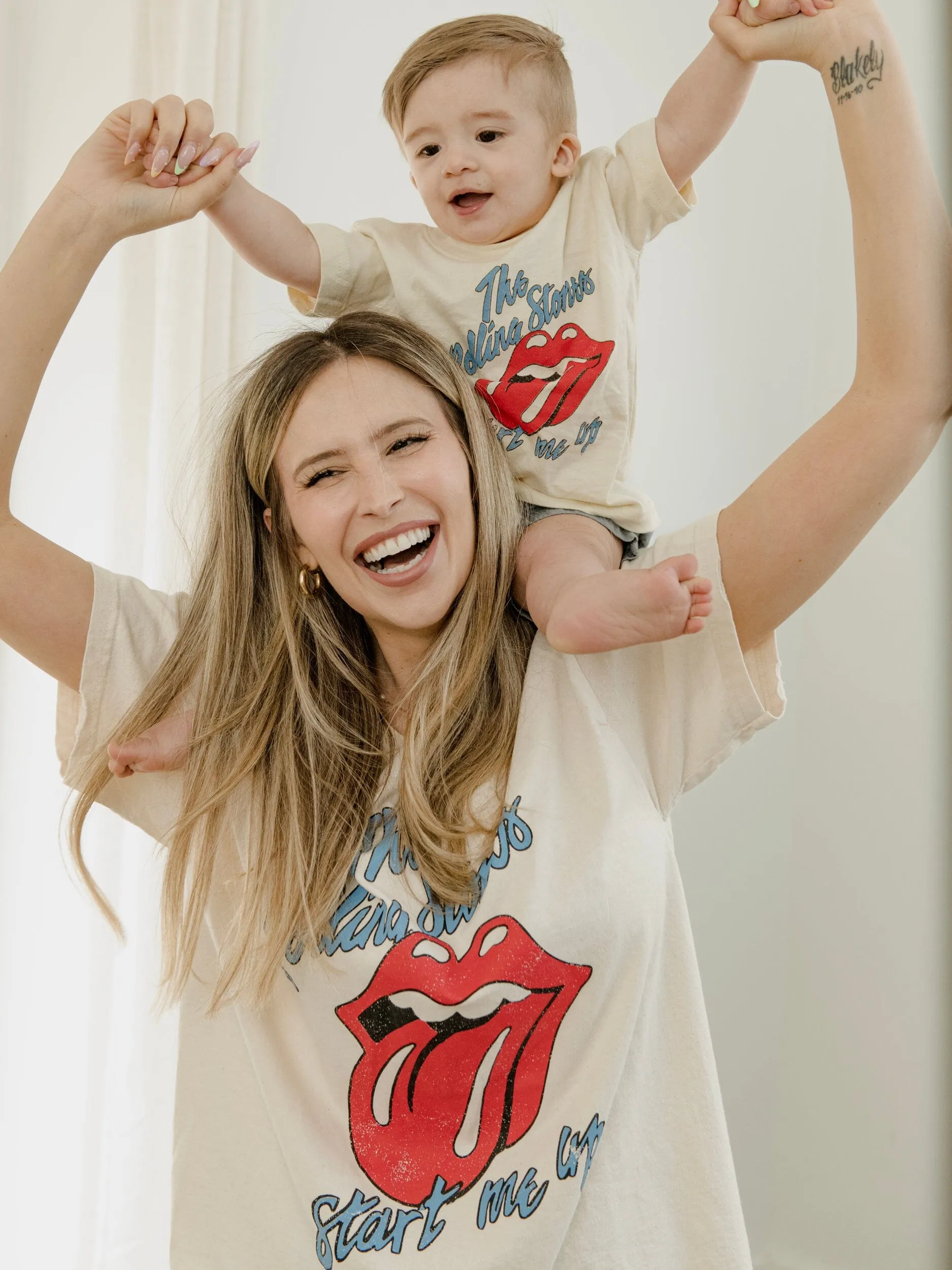 Rolling Stones Start Me Up Off White Thrifted Distressed Tee