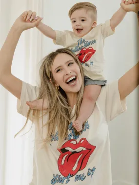 Rolling Stones Start Me Up Off White Thrifted Distressed Tee