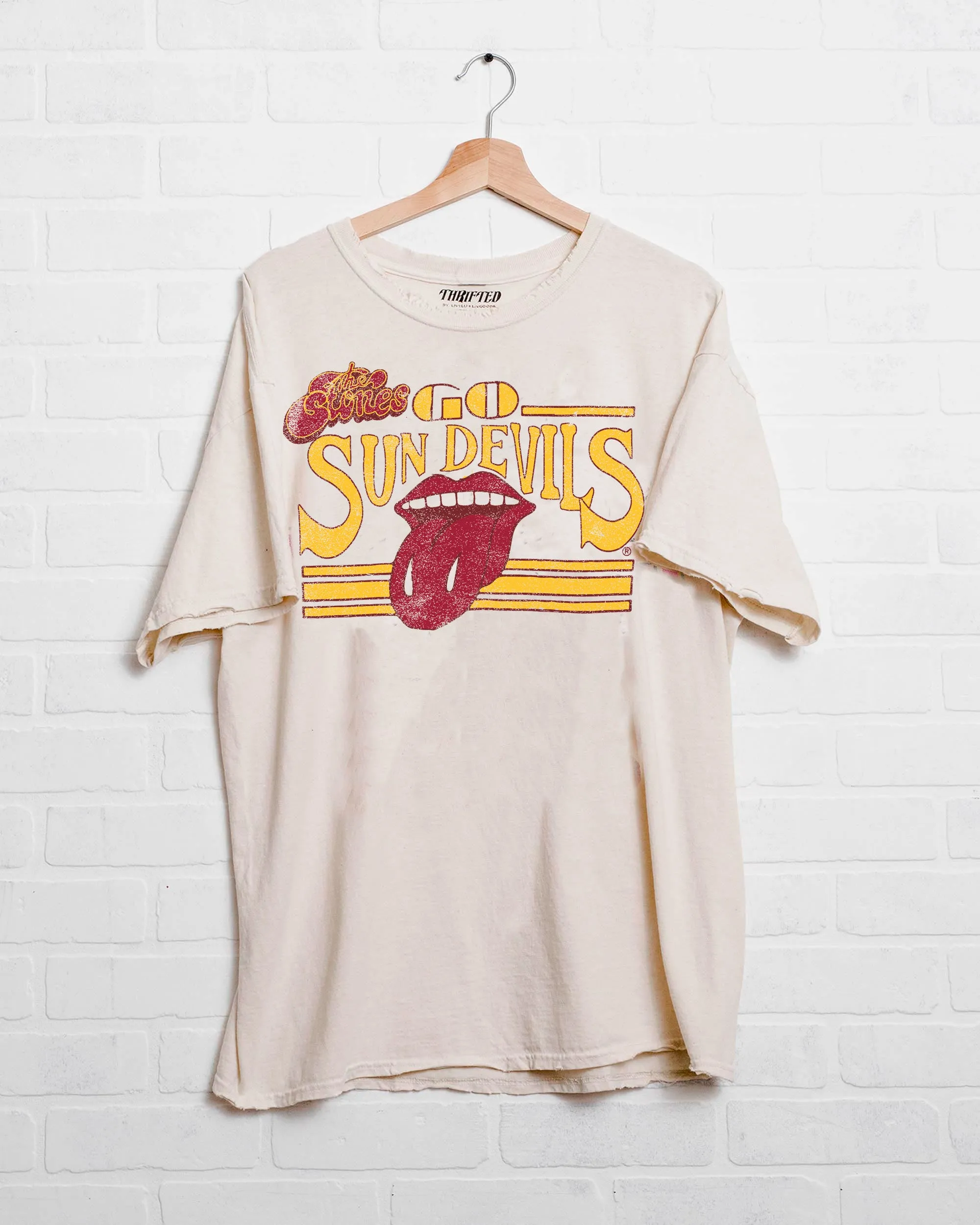 Rolling Stones Sun Devils Stoned Off White Thrifted Tee