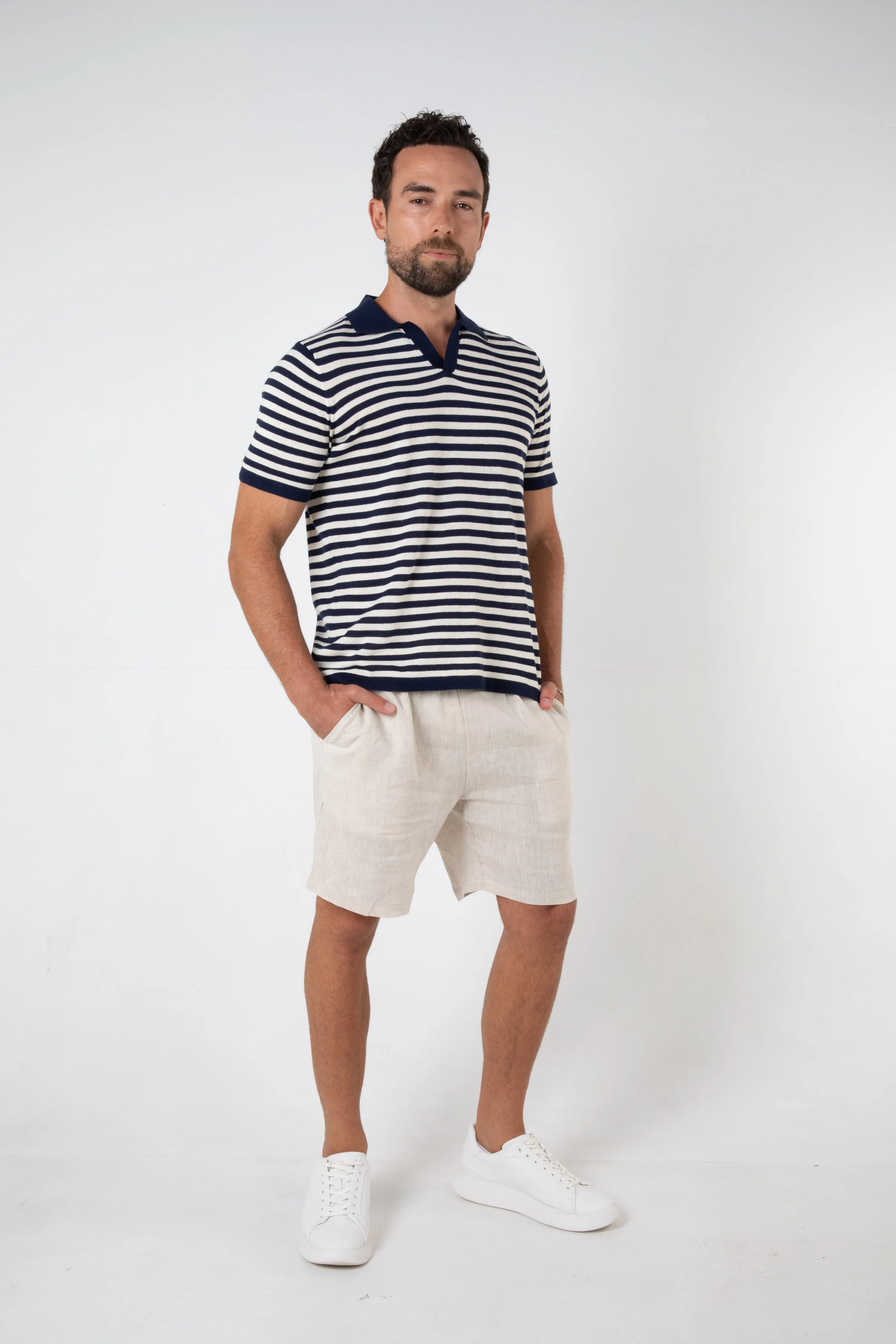 RUFOLO LINEN SHORT - NATURAL