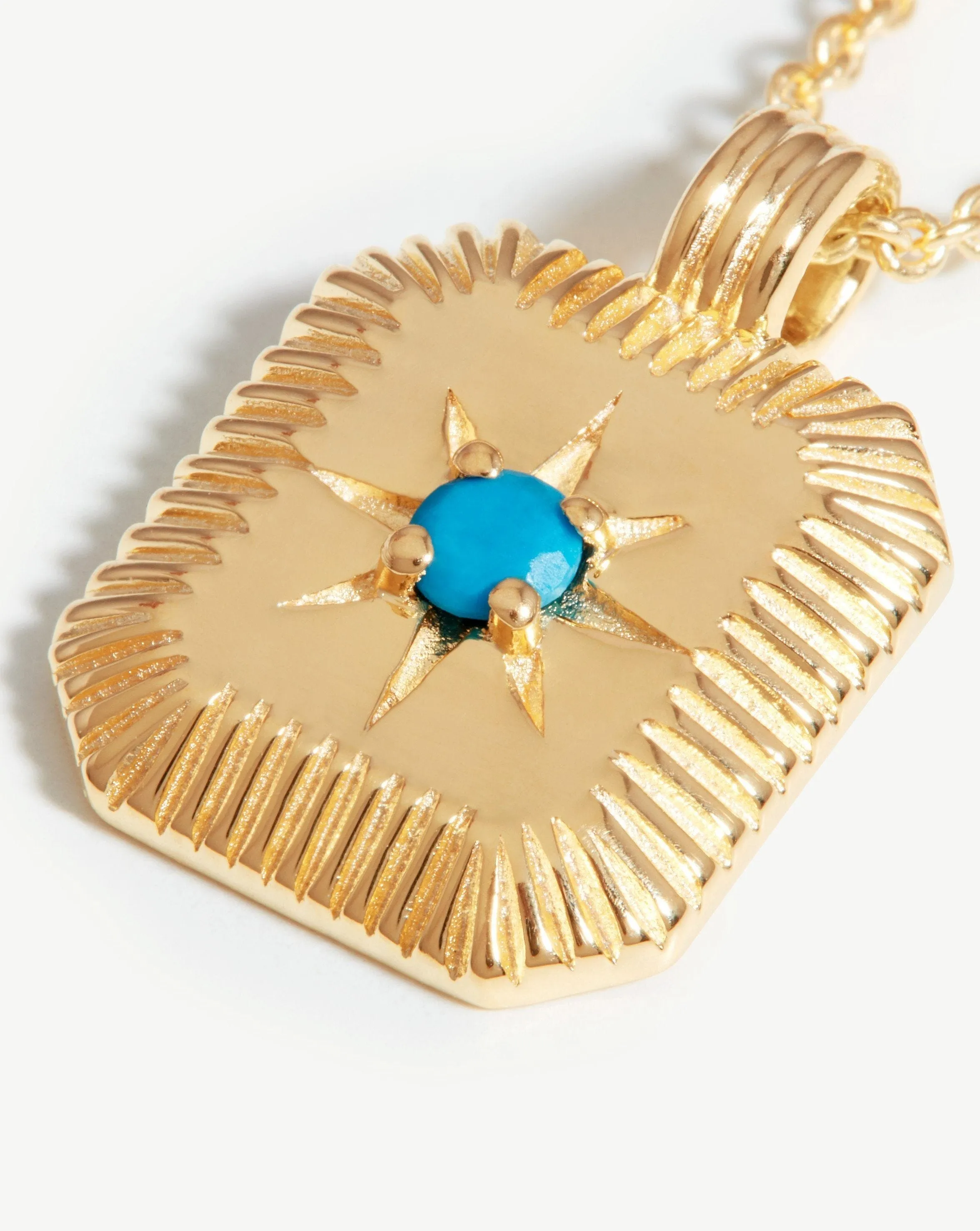 Star Ridge Birthstone Pendant Necklace | 18ct Gold Vermeil/Turquoise Magnesite