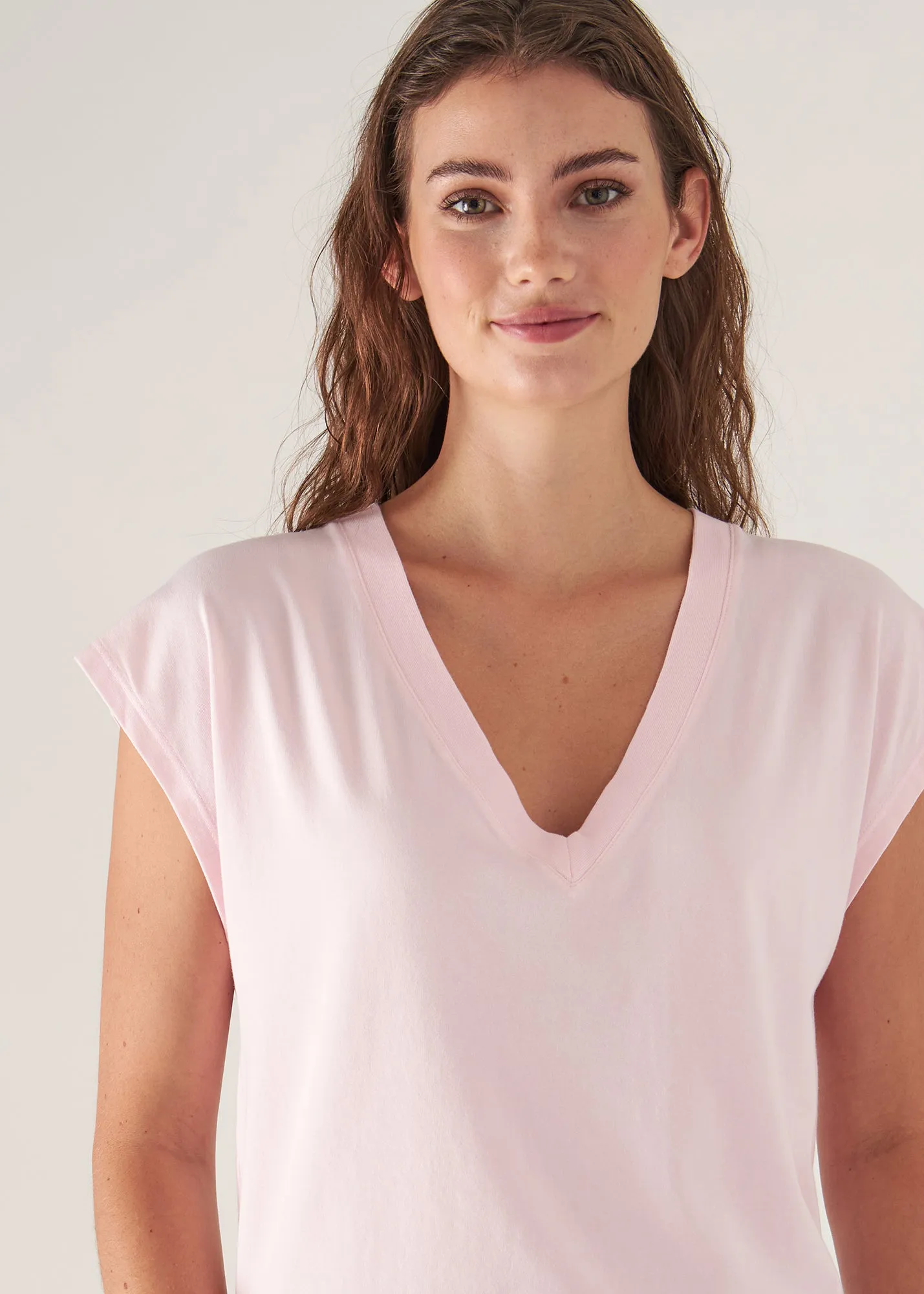 SUBLIME REACTIVE PIMA COTTON STRETCH DOLMAN V-NECK