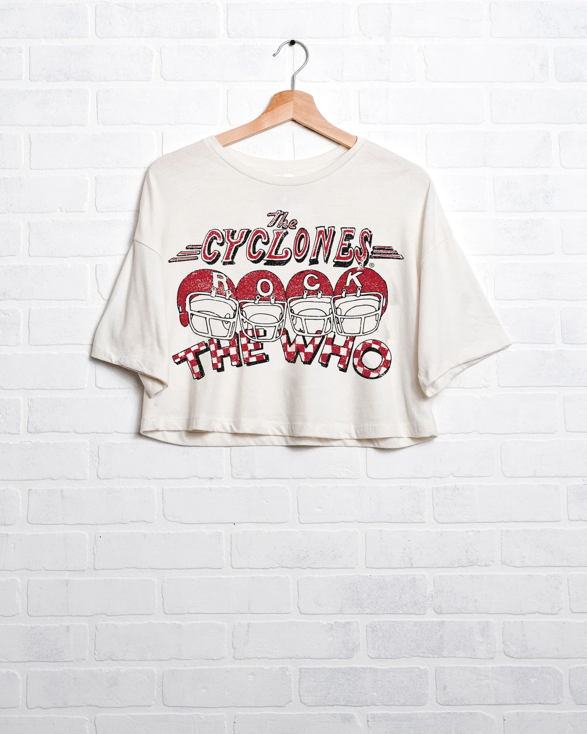 The Who Iowa State Rock White Cropped Tee