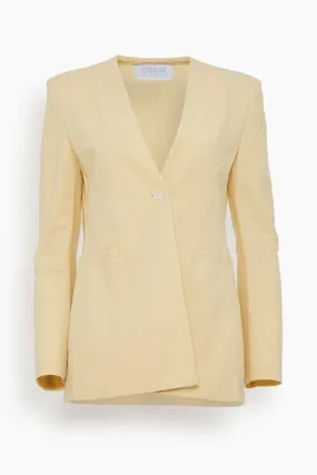 Uncollared Blazer in Custard