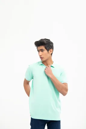 V NECK REGULAR FIT COTTON POLO SHIRT