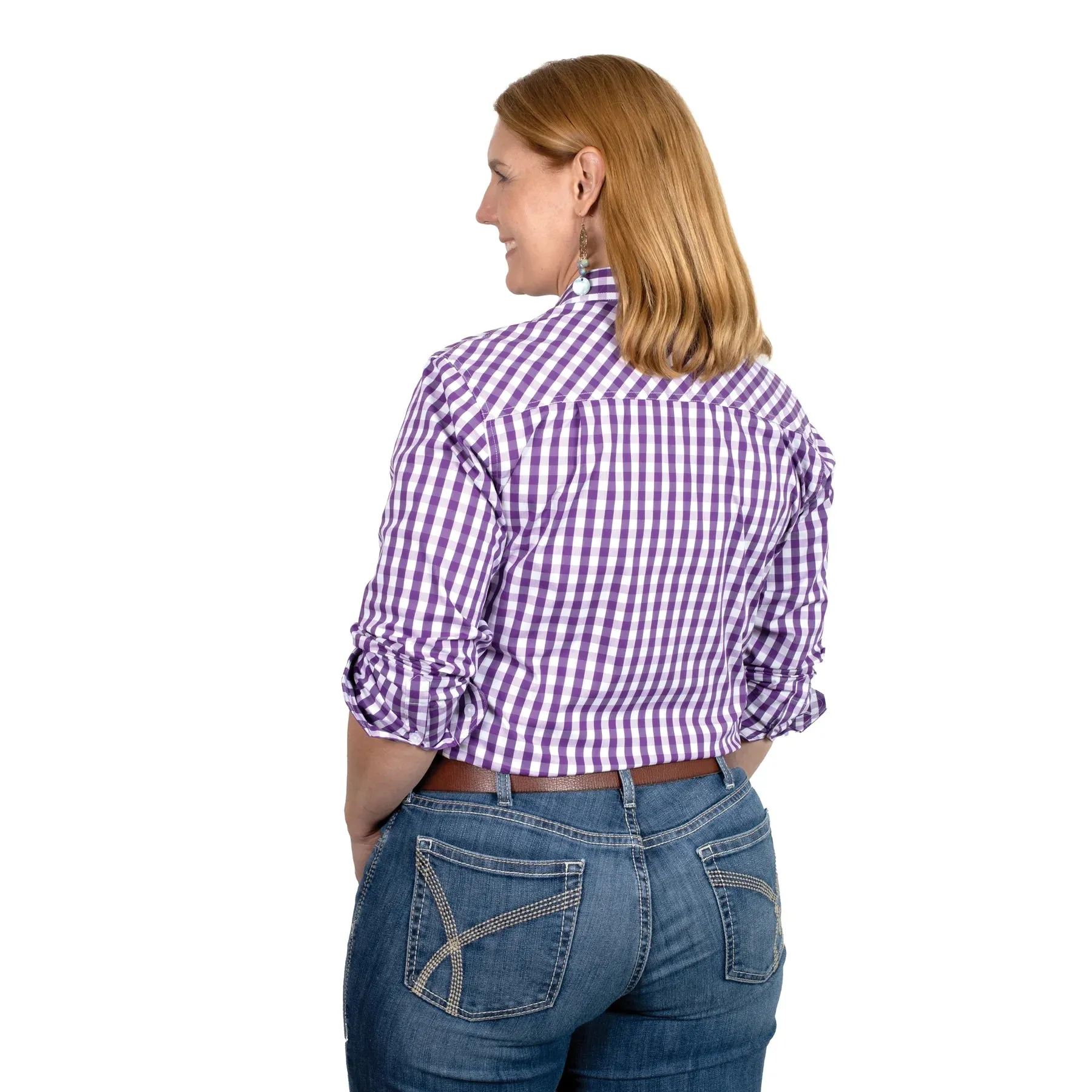 Women's - Abbey - Full Button - Purple Check