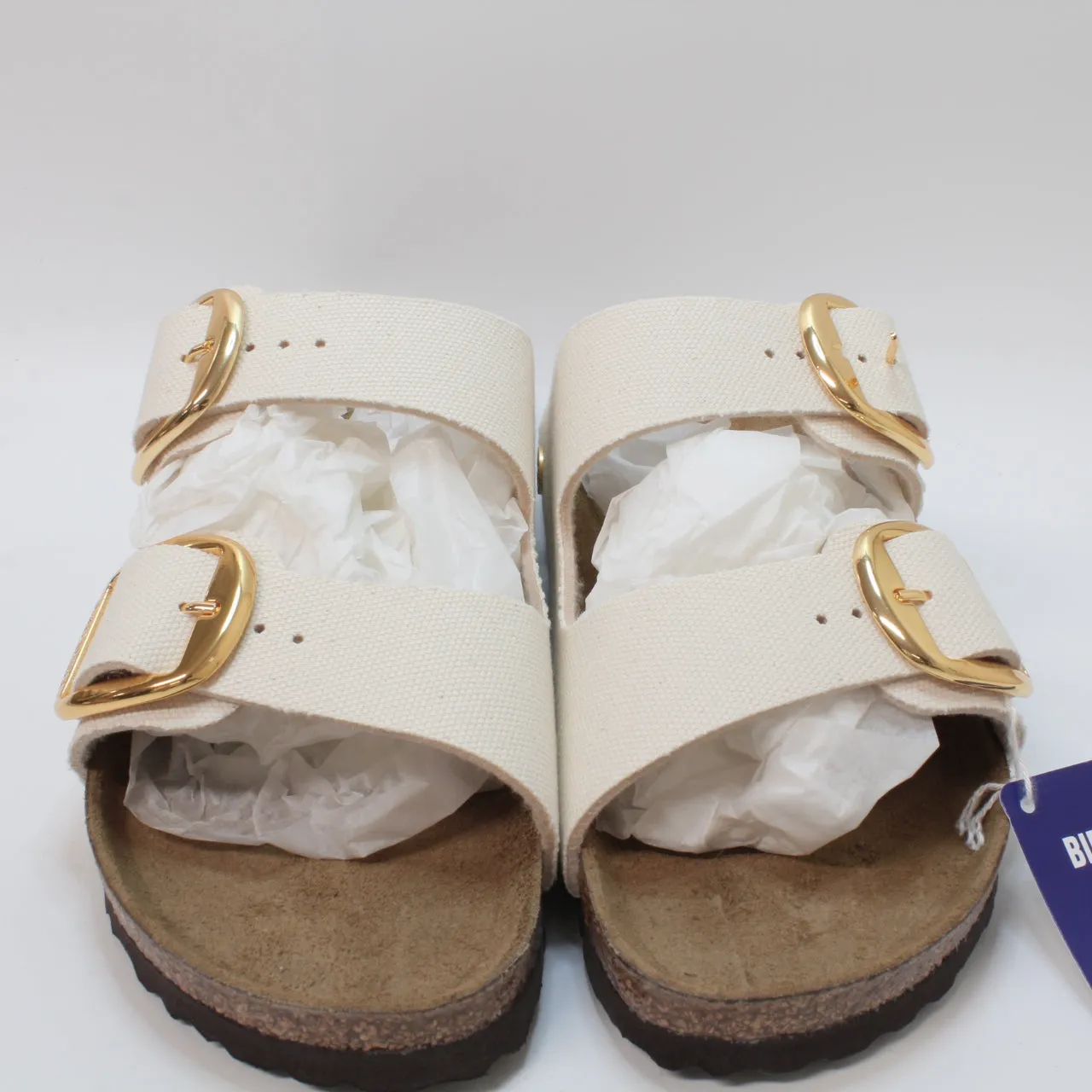 Womens Birkenstock Arizona Big Buckle Rivet Logo Eggshell - UK Size 5.5