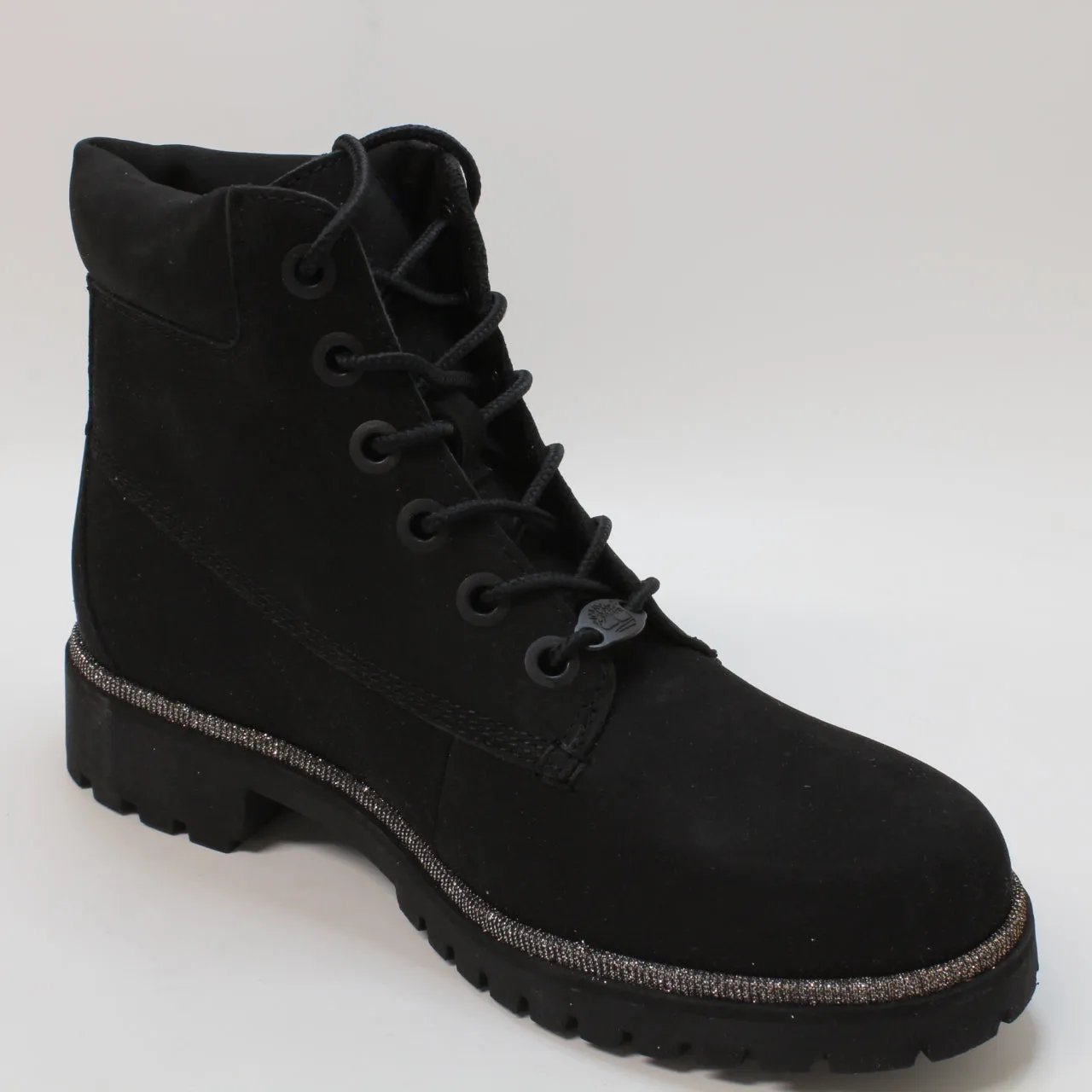 Womens Timberland Lyonsdale 6 Inch Boots Black Glitter Rand Uk Size 3.5